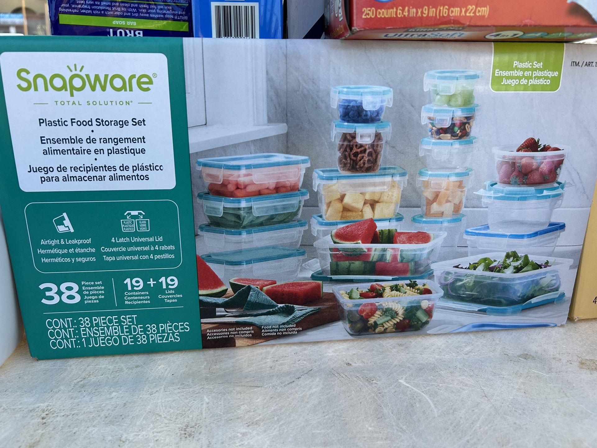 Plastic Food Storage Container Set 38 Piece Set