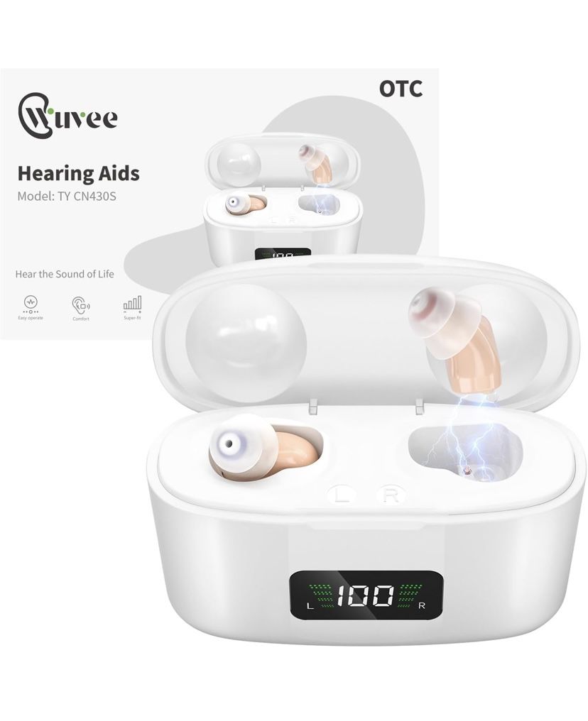 Hearing Aids for Seniors, Hearing Aid Amplifiers Devices Rechargeable with Noise Cancelling, Superior Sound Quality for Adults Women Men Hearing Loss,