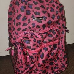 Pink Leopard Print Rolling Backpack 