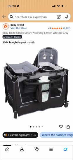 Baby Trend Simply Smart Nursery Center Pack ’N Play – Whisper Grey