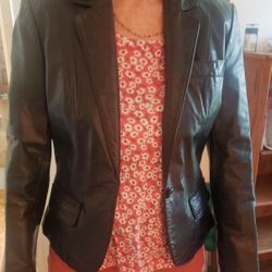 Wilson's Black Leather Jacket, Size 12