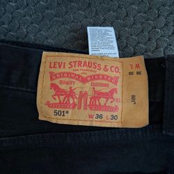 Man Levi black jeans 36W L30