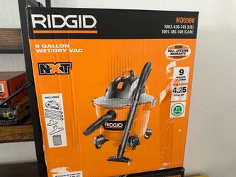 RIDGID 9 Gallon NXT Wet/Dry Vacuum (Model HD0900) featuring a 4.25 peak horsepower motor.
