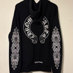 Chrome Hearts Horseshoe Floral Hoodie Large