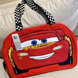 2026 Disney Parks Cars Lightning McQueen Red Large Canvas Tote Bag New