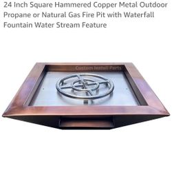 Hammered Copper Metal Fire and Water Bowl (New)
