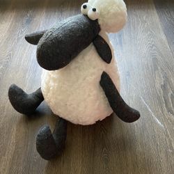 Sherman the Sheep Plush Doorstop by Bright Ideas 12" Sitting, Sherpa Wooly Body
