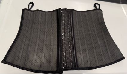 Black Latex Waist Trainer Corset – Size L