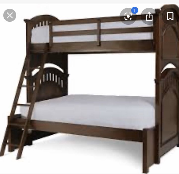 Twin over full cherry wood bunk beds