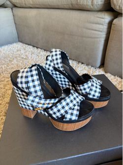 Louis Vuitton Gingham Platform Wedges - US Women's Size 6.5 (EU 37)