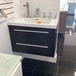 30” Bathroom Vanity Cabinet Solid Wood Acrylic Top Ready For Pick Up 