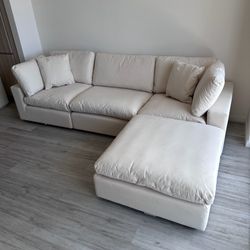 New Beige Sofa Cloud Couch Sectional