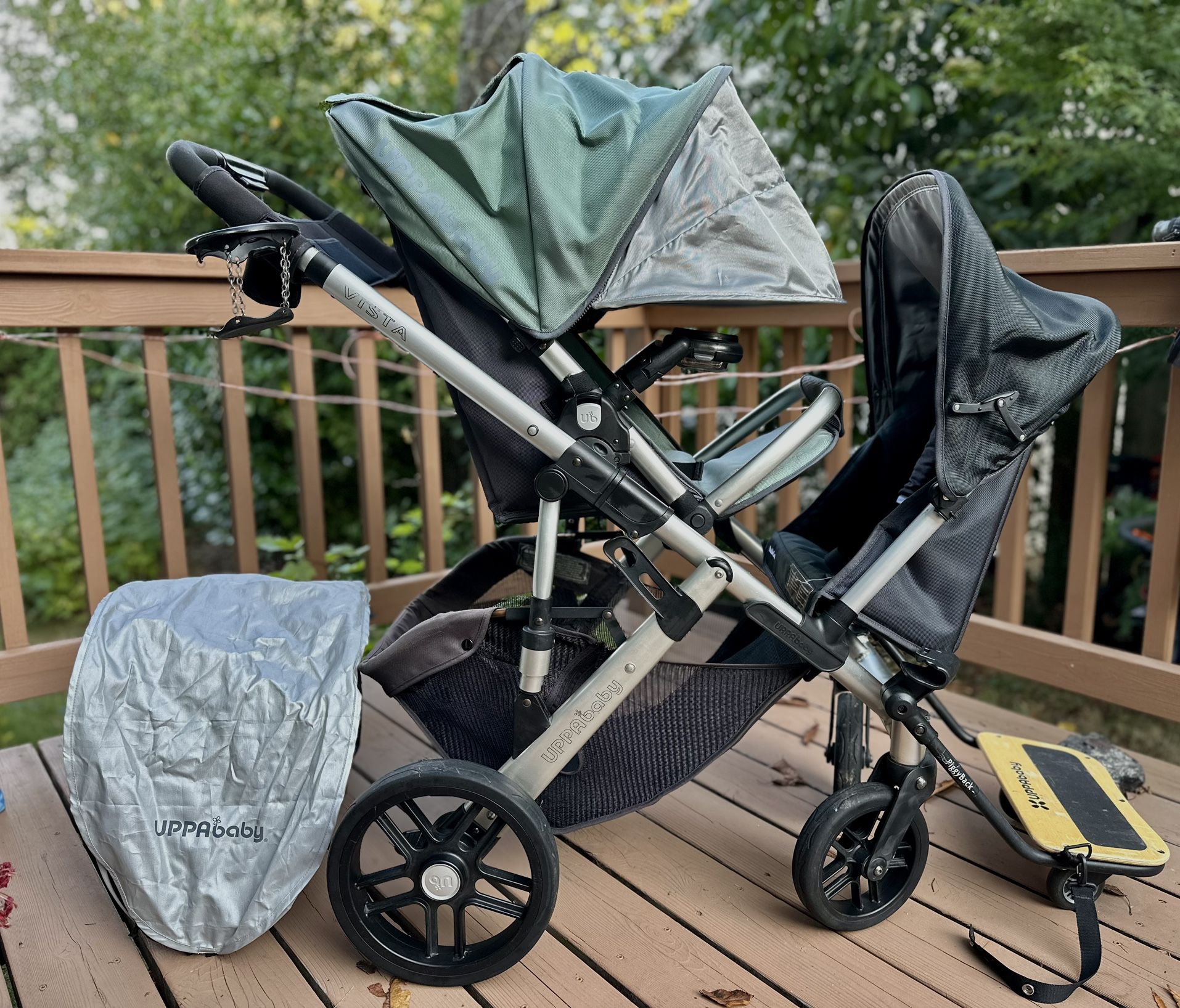 Uppa Baby Double Stroller And PiggyBack