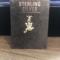 New Sterling Silver frog pendant