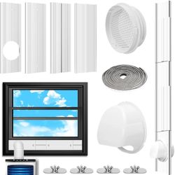 *NEW* Portable AC Window Vent Kit with Universal Coupler for 5.1"/ 5.9" Exhaust (HOSE NOT INCLUDED)