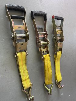 Ratchet Tie Downs. 3 Total Heavy Duty, No Straps