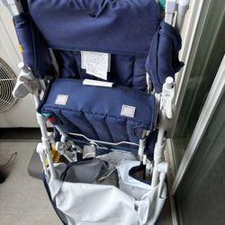 Vintage Spectrum Double Stroller – Lightweight Foldable Twin Baby Stroller, Blue & Multicolor