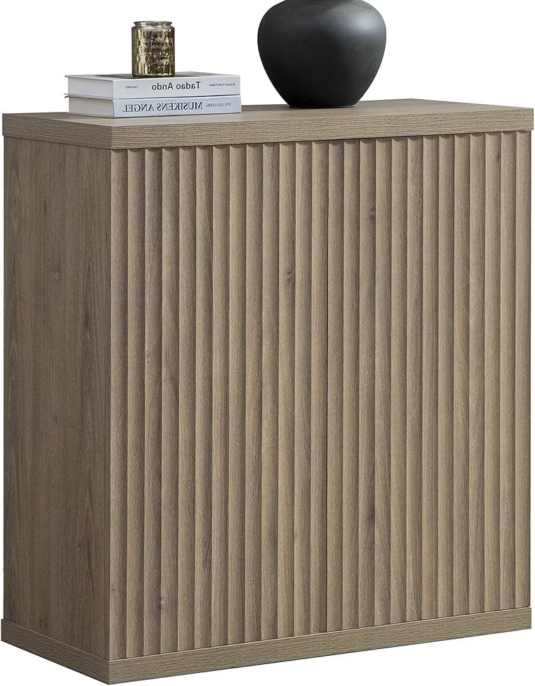 Buffet Cabinet with Storage Accent Sideboard Modern Credenza with Doors & Shelves Fluted Media Console Mid Century Coffee Bar Table for Living Room Ki