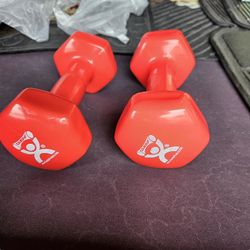 NEW PAIR OF CANDO VINYL COATED IRON 6 POUND DUMBBELLS 