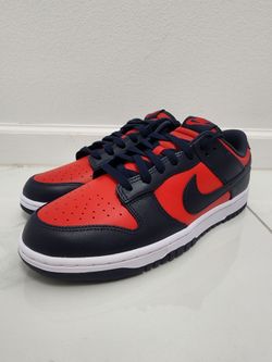 New Nike Dunk Low Retro in the University Red, Obsidian, and White color