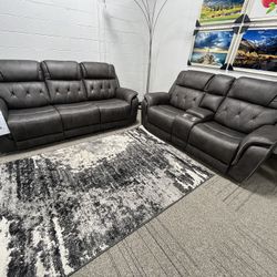Double Reclining Sofa And Loveseat Set