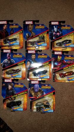 HOT WHEELS ADVENTURES THANOS,THOR,CAPTAIN AMERICA, VISON ECT.