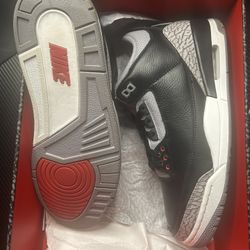 Jordan 3 Black Cement Reimagined Size 11 Used 