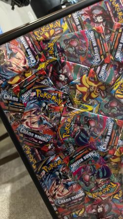 Handmade Pokémon Booster Pack Wall Art – Framed 24”x36”