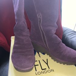 NEW FLY LONDON SUEDE SLOUCHY BOOTS-7