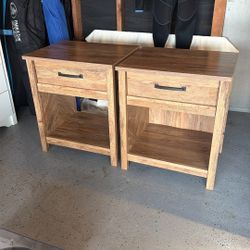 Set Of Wooden Nightstands 