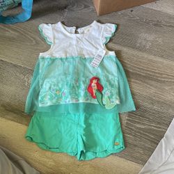 New Disney Little Mermaid Ariel Summer Outfit 2-3 Years Old
