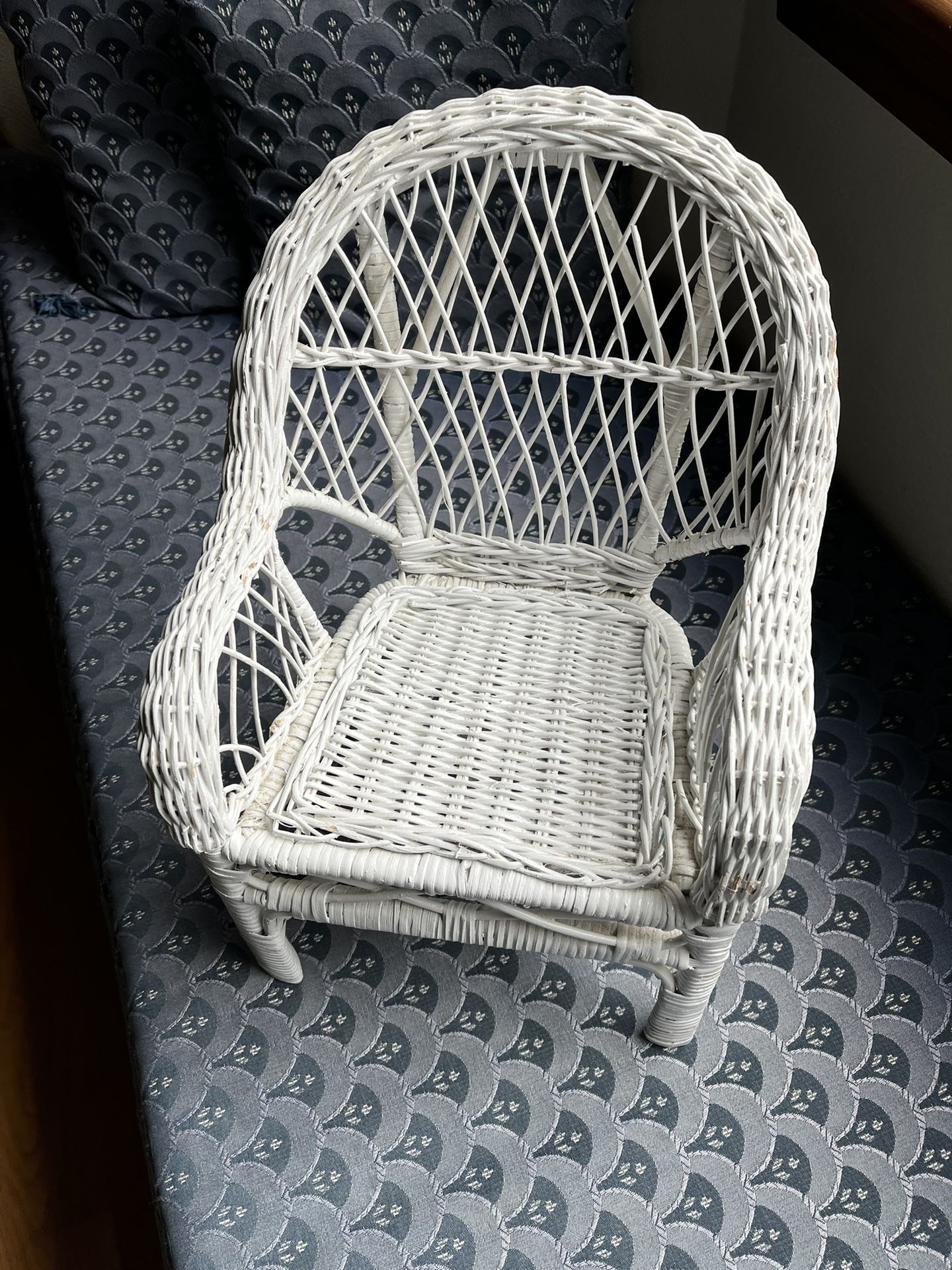 White Wicker Doll Chair