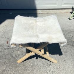 Real Hair On Hide Short Stool