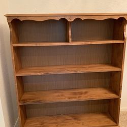 Mid Century Modern Solid Wood Bookcase with 4 shelves