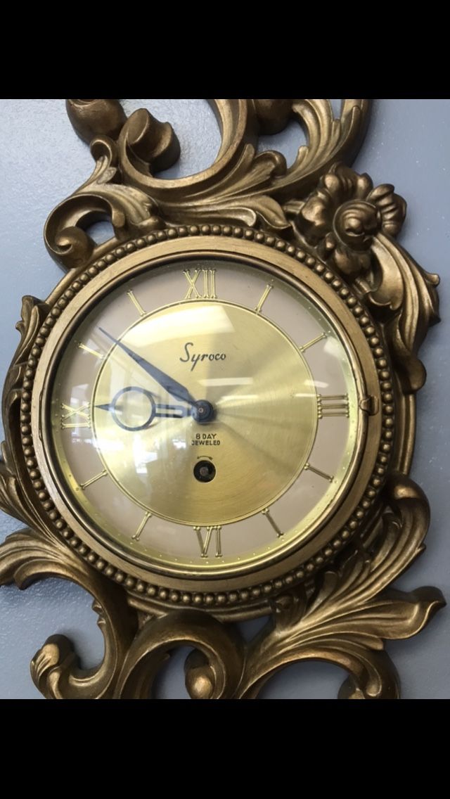 Mid Century Syroco 8 Day Clock