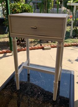 White Side Table with Textured Drawer Circa 1960’s