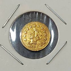 1858 California Franctional Gold 1/2 Half Dollar Token