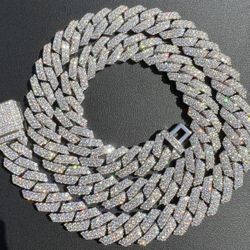 Fully Icedout Cuban Chain And Bracelet Prong Setting With Box Lock 