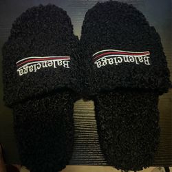 Balenciaga fur slides