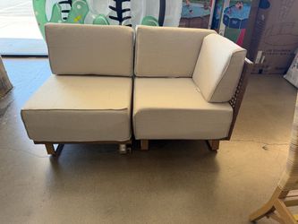 50.8'' Wide Outdoor Wicker Patio Sofa with Cushions