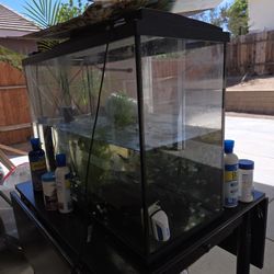 Fish Tank With Everything In It Black(30 Gallon)