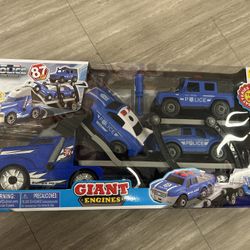 NWT Giant engines 87pcs Police car Toy Set 