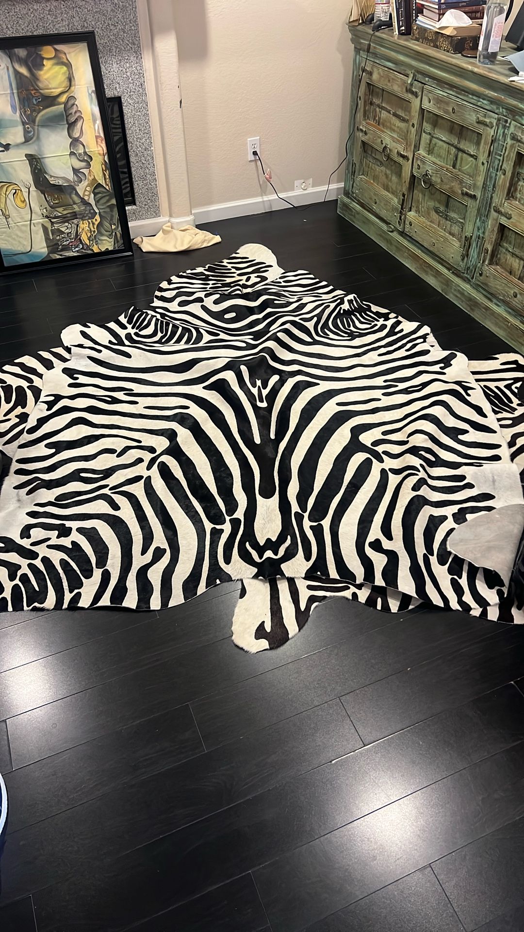 Zebra carpet worked original $700 ready for sale 200 bucks. I have two pieces.