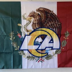 Los Angeles Rams Mexican Flag 3x5 Ft Mancave Banner Fathers Day Gift
