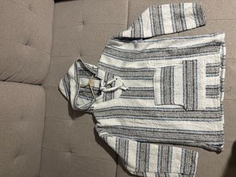 Striped Woven Baja Hoodie Pullover