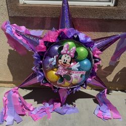 Minnie Mouse Star Pinata With Balls 