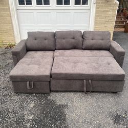 🆕 Brand New Sleeper Sectional Couch 🛋️ Pull-Out Bed + Storage