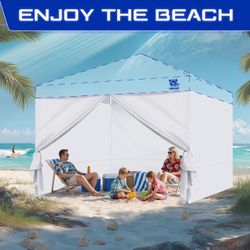 M87 $35 Instant 10x10 Canopy Sidewalls for Pop Up Canopy, Waterproof UV Protection Fabric, 4 Packs Sidewalls with Zipper Door for Outdoor Events, Whi