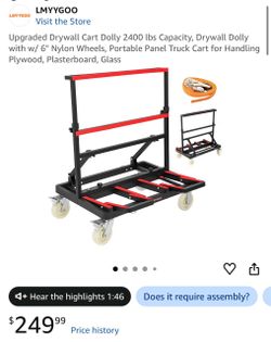 LMYYGOO Drywall Cart Dolly 2400 lbs Capacity