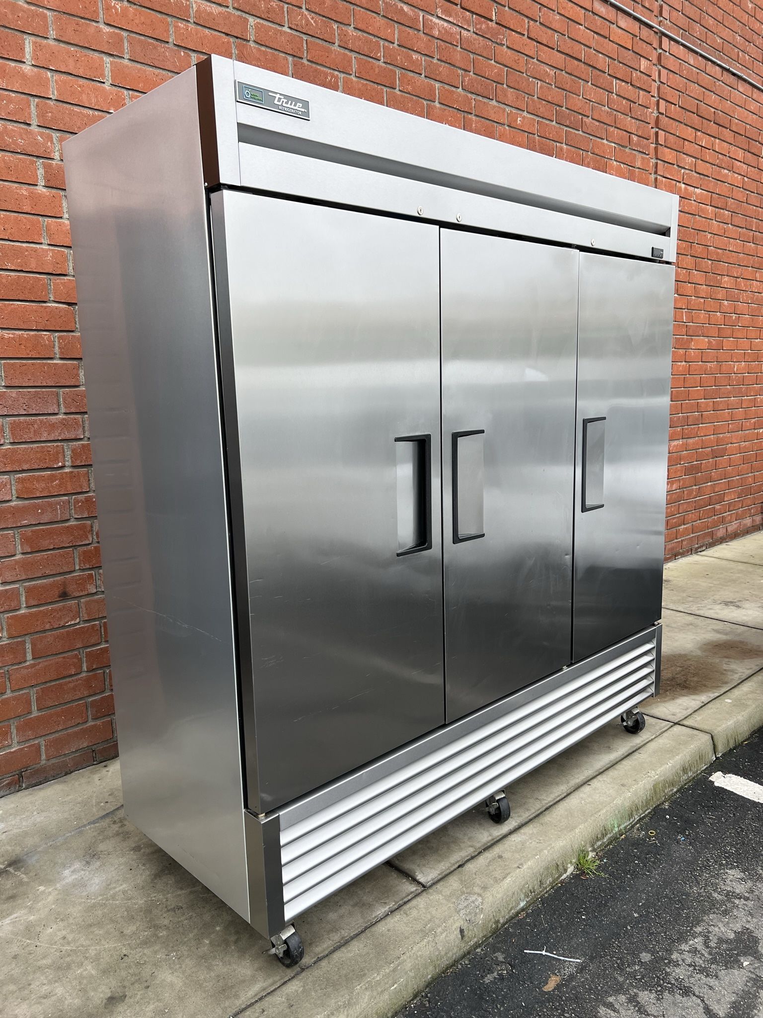 True T72HC 78 1/10" Three Section Reach In Refrigerator commercial